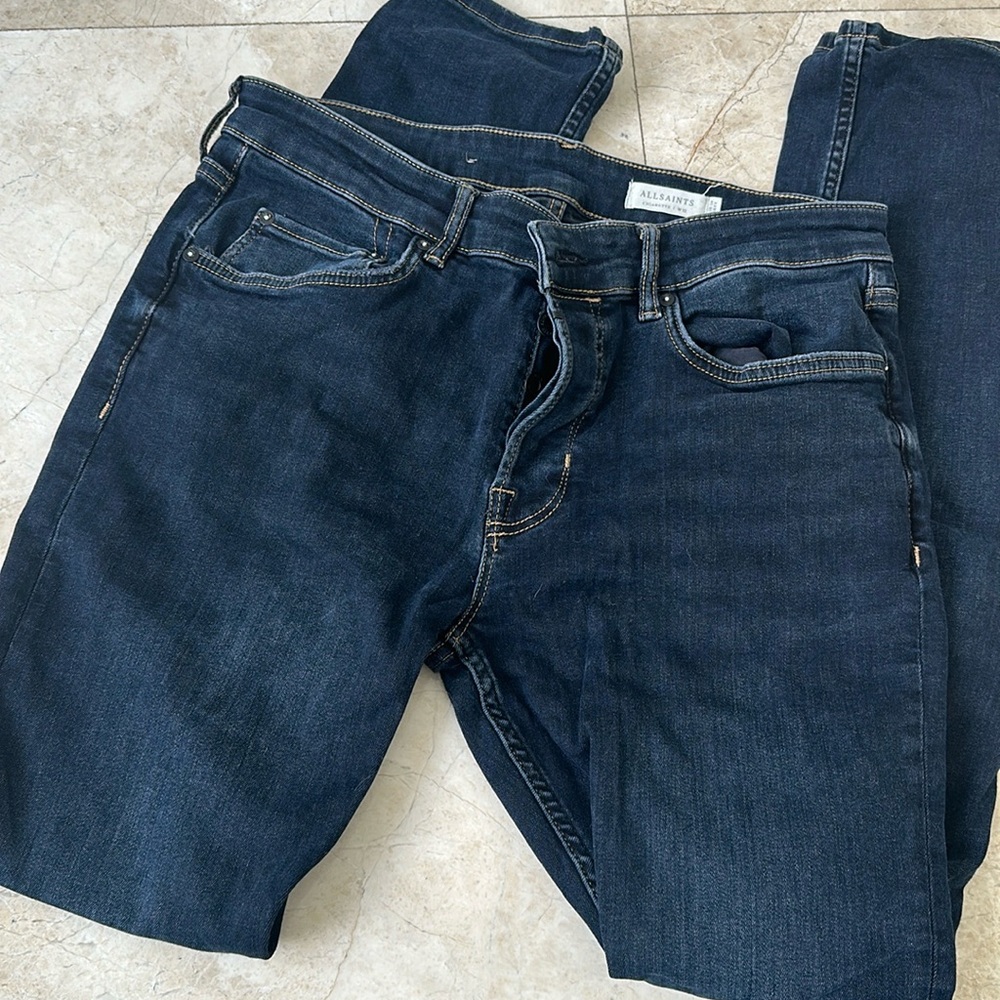 Men’s AllSaints Cigarette Distressed Jean